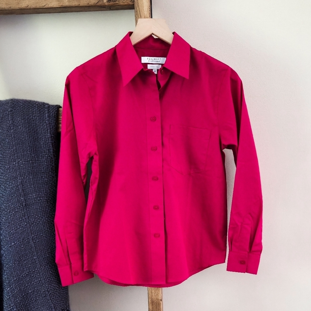 Foxcroft By Appleseed Fuchsia Pink Button-Up Shirt (Size 6P)